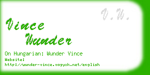 vince wunder business card